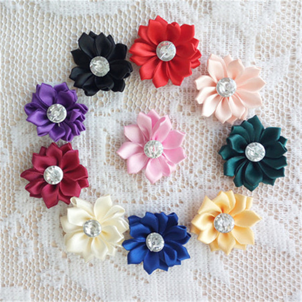 Handwork ribbon flower DIY hand made sewing crafts headbands clothing decorative sewing accessories mixed color DL_RB001