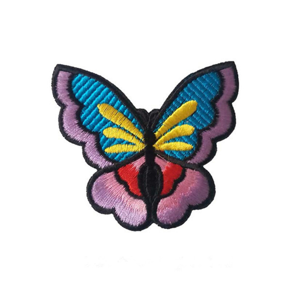 Embroidered cloth patch 7.4cm * 6.5cm butterfly appliques Back gum Ironing sewing patch T-shirt skirt clothing accessories DL_CPIA006