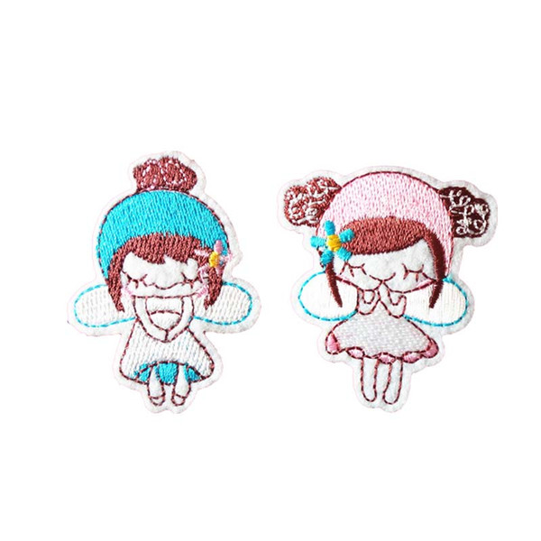Embroidered cloth patch cartoon girl appliques Back gum Ironing sewing decorative patch kids T-shirt jeans clothing accessories DL_CPIO015