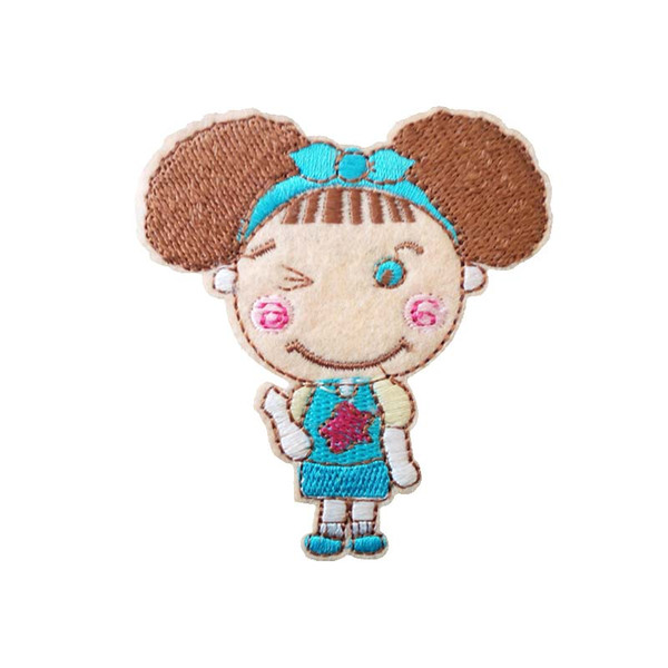 Embroidered cloth patch 6.5cm * 7cm Cartoon girl appliques Back gum Ironing sewing patch T-shirt jeans clothing accessories DL_CPIO011