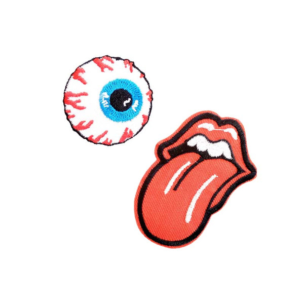 Embroidered cloth patch tongue eyeball appliques Back gum Ironing sewing decorative patch kids T-shirt jeans clothing accessories DL_CPIO016