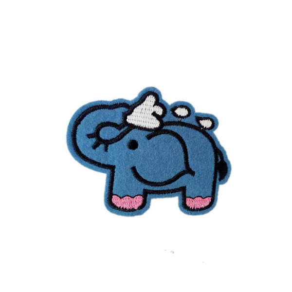 Embroidered cloth patch 8cm * 6.1cm elephant appliques Back gum Iron sewing decorative patch kids T-shirt jeans accessories DL_CPIA031