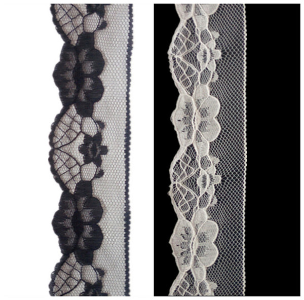 Inelastic lace Width about 35mm Black White trims Girls skirt dress clothing sewing decorative accessories DL_LAT026