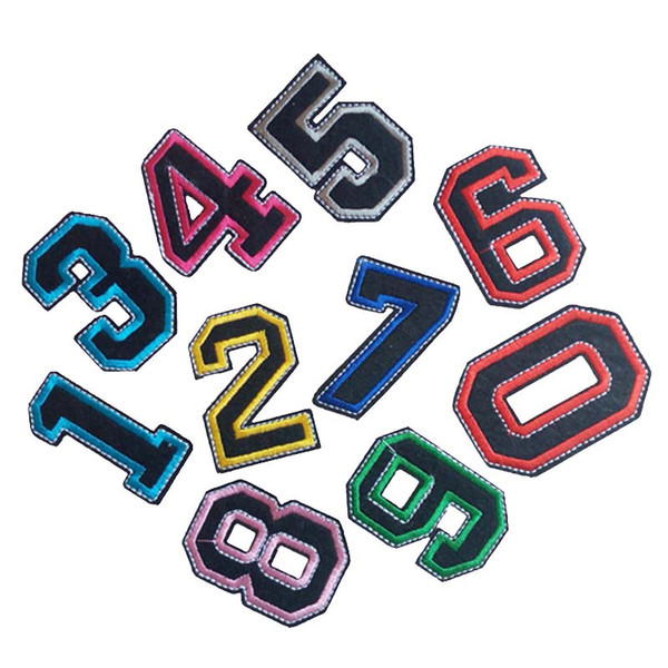 Embroidered cloth patch from 0 to 9 number appliques Back gum Ironing sewing decorative patch T-shirt jeans clothing accessories DL_CPIO001