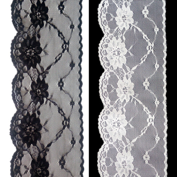 Inelastic lace Width about 90mm Black White trims Girls skirt dress clothing sewing decorative accessories DL_LAT009