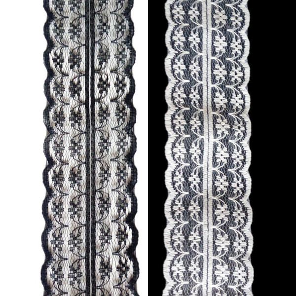 Inelastic lace Width about 45mm Black White trims Girls headwear skirt dress clothing sewing decorative accessories DL_LAT029