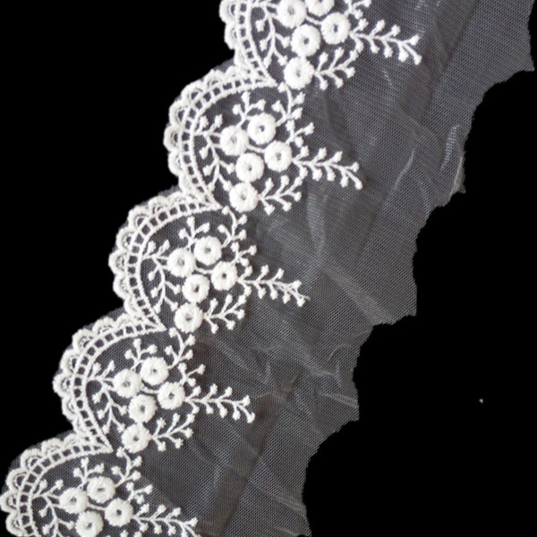 Net embroidery lace Width about 11cm white trims DIY skirt dress clothing household supplies sewing decorative accessories DL_LAT019