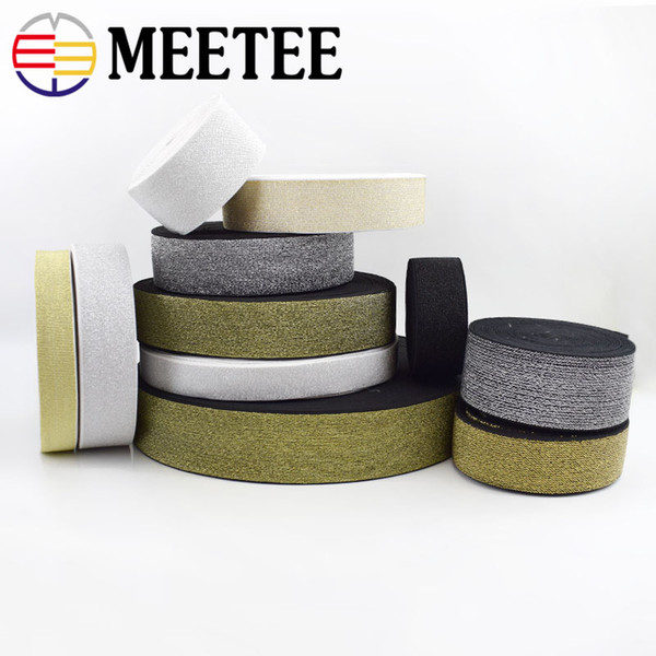 Meetee Nylon Elastic Band for Garment Trousers Fashion Elastic Belt Ribbons Soft Belt Tension Elastic Rubber Band KY407