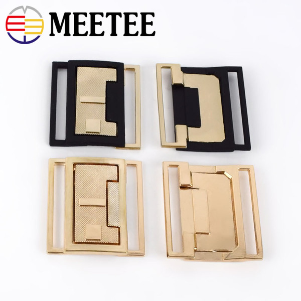 Meetee Metal Adjustable Clip Buckle for Dress Zinc Alloy Buttons for DIY Apparel Bag clothes Sewing Craft Decoration accessories AP002