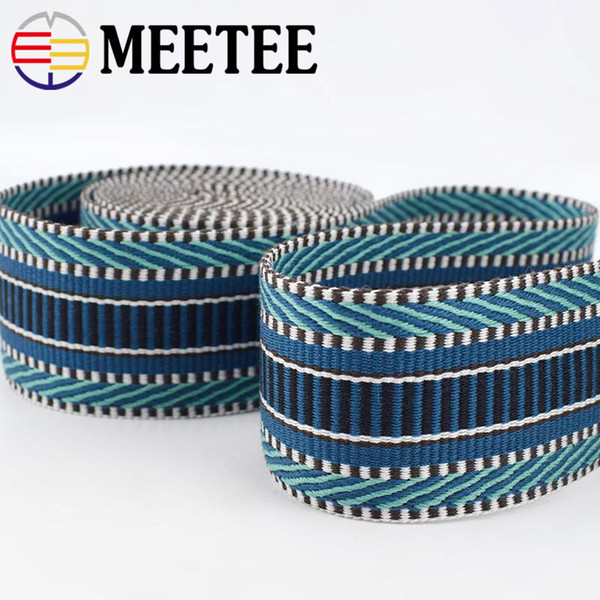 Meetee 100% Polyester 5cm Thick Jacquard Webbings Tapes Bag Strap Belt Ribbons for DIY Clothes Bias Binding Sewing Accessories RD155