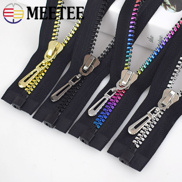 Meetee 8# Eco-friendly Open-end Resin Zipper for Sewing Jackets Coat Down Zippers for Sewing DIY Garment Accessories KY922