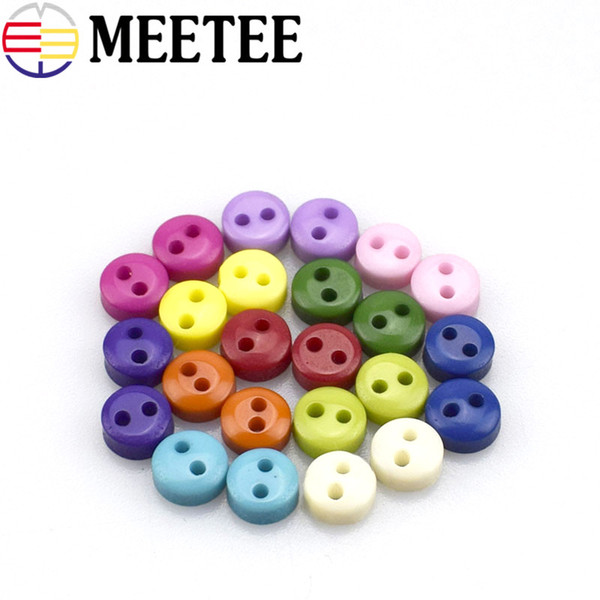 Meetee Special Child Round Buttons Candy Mini Bread Small Colorful 2-holes Decorative Special Buttons Candy Mini Button 5mm Diy Accessories