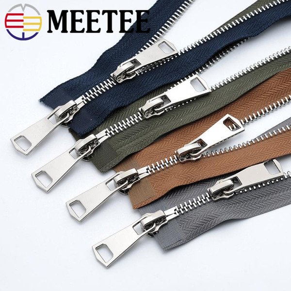 Meetee 120cm 5# Metal Zipper Double Silders Copper Silver Teeth Open-end Zipper DIY Jeans Sewing Garment Accessories