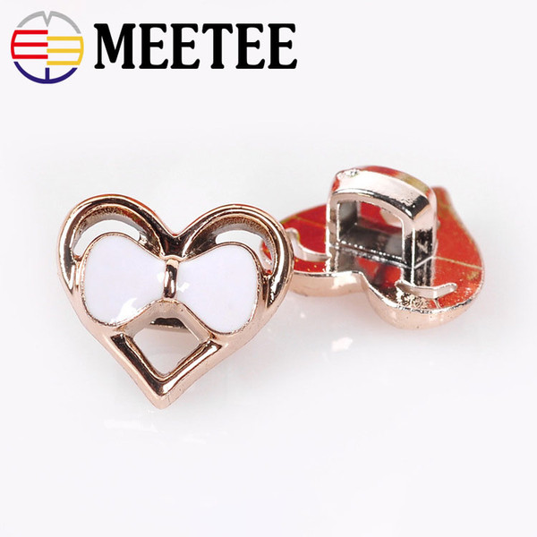 Meetee Resin Button Fashion Heart-shaped Buckle Child Collar Cardigan Cufflinks Women Shirt Button Garment Accessories ZK2007