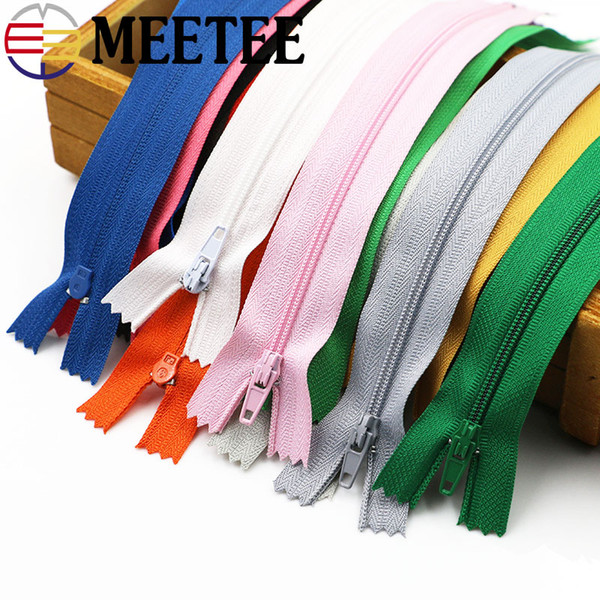 Meetee Nylon Zippers High Quality Mix Color 3# 20cm Nylon Coil Close-end Zippers Tailor Sewing Tools Garment Accessories A4-4