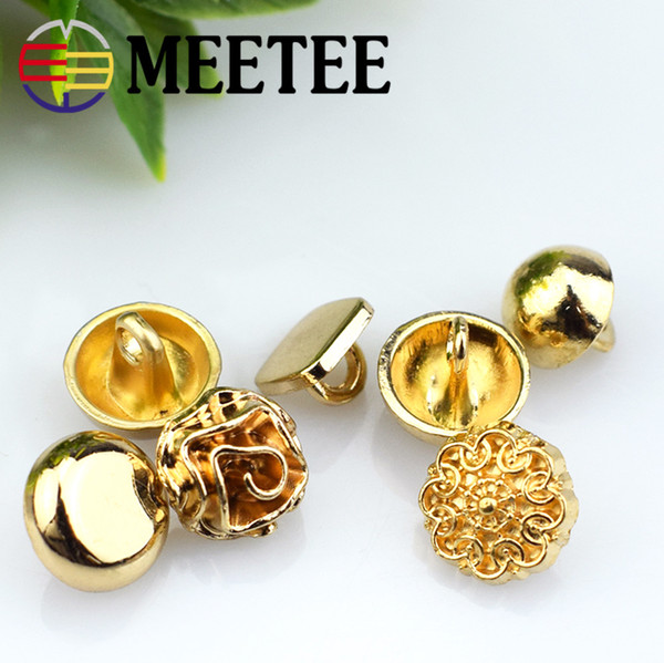 Meetee Gold Metal Button For Lady Dress Decoraiton Flower For Replace Clothing Material Women Shirts Sweaters Sewing Accessories