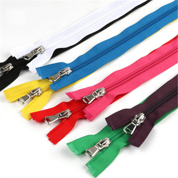 Meetee Nylon Zippers 40cm Metal Zipper Pull For Garment material colorful 5# 40cm DIY Sewing Craft accessories