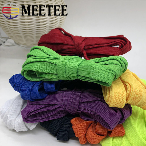 Meetee 70m*1cm Polyester Knitting Webbing Sport Pants Trousers Elastic Band Stretching Lace Ribbons Tapes DIY Garments Accessories