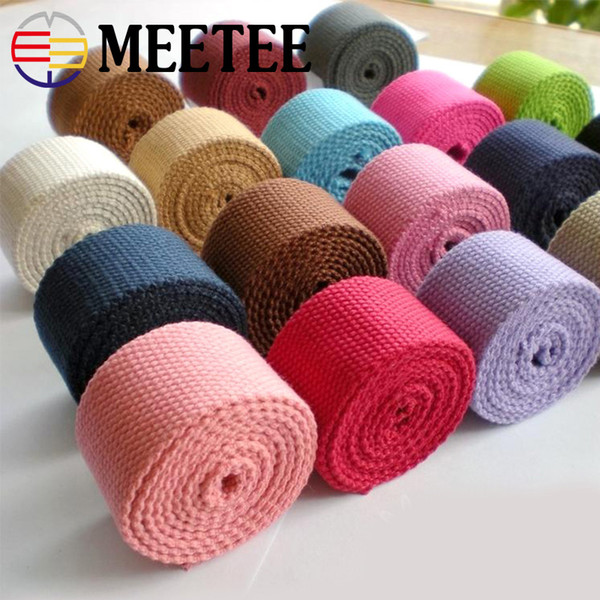 Meetee 32mm Width 2mm Thick Canvas Webbings Ribbon For Bag Strap DIY Sewing Craft