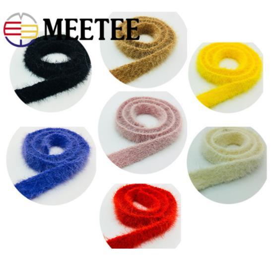 Meetee Knitting Plush Webbings Micro-elastic Nylon Lace Ribbon Band Sewing Lace Trims Shoes Belts DIY Garment Accessories