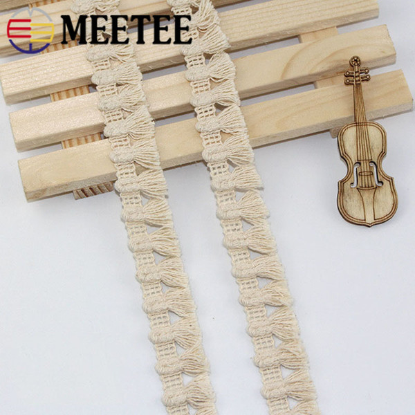 Meetee Cotton Broom Tassel webbing Hanging Lace for DIY Fabric Collar Cuff Sewing Accessories Crafts AP2107