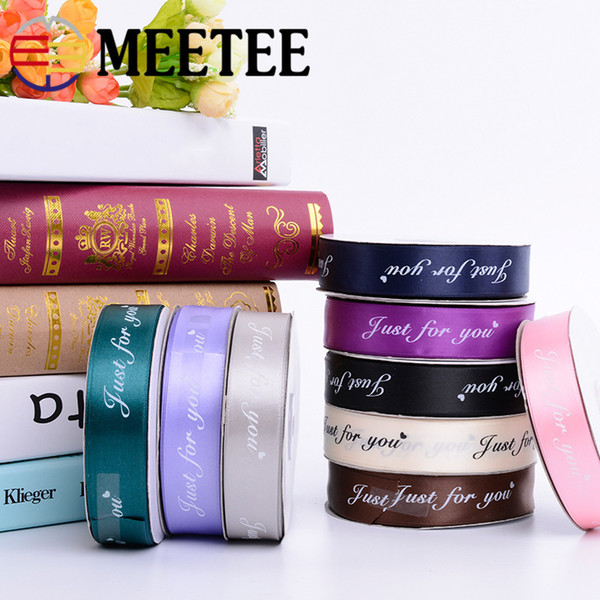 Meetee 25mm Silk Satin Printed Polyester Grosgrain Ribbon Gift Wrap ribbon Party Home Wedding Decor Gift Wrapping Christmas Year Craft