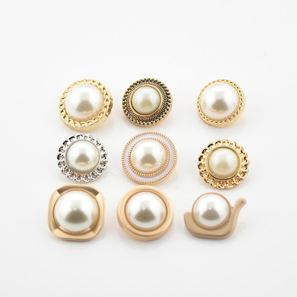 Meetee 15/18/20mm Metal Pearl Buttons Hand-stitched Cashmere Coat Windbreaker Shirt Clothes Decorative Buckle Clothing Accessory CR180