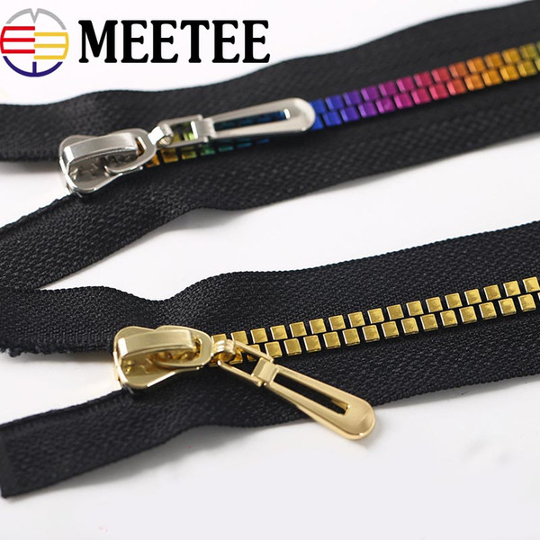 Meetee 8# 80cm Resin Zipper Open-end for Sewing Jackets Coat Down Zippers Eco-friendly Zip for Sewing DIY Garment Accessories KY921