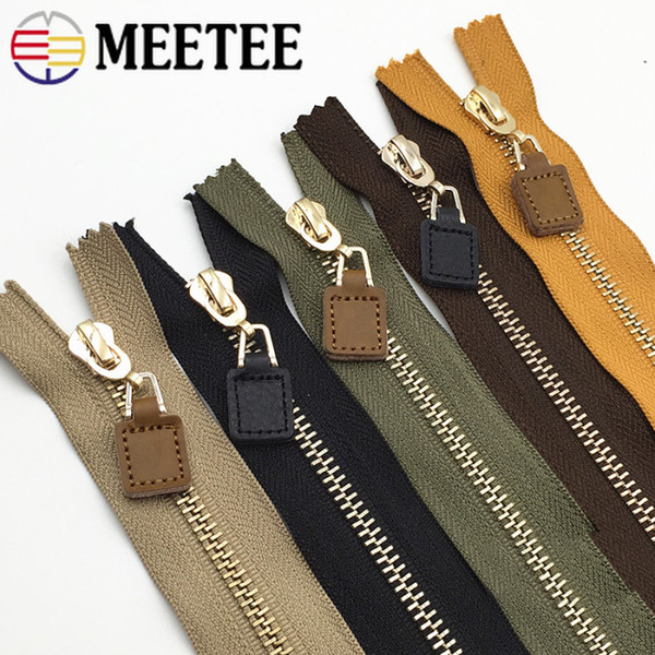 Meetee 20cm 5# Metal Zipper for Bag Pants Skirts Close-end Zippers for Sewing Garment Jacket Coat Zips ZA126