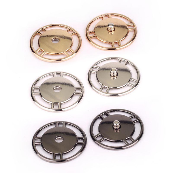 Meetee Metal Alloy Snap Button Fashion Round Hollow Out Buckle High-grade Invisible Button DIY Coat Clothing Accessories CR203