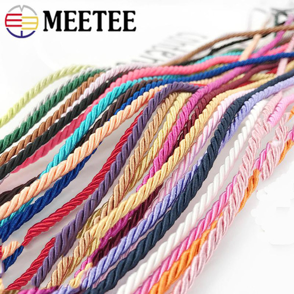 Meetee 3mm Polyester Braided 3 Strand Twisted Rope Cords Thread DIY Jewellry Home Textiles Bag Accessories CD006