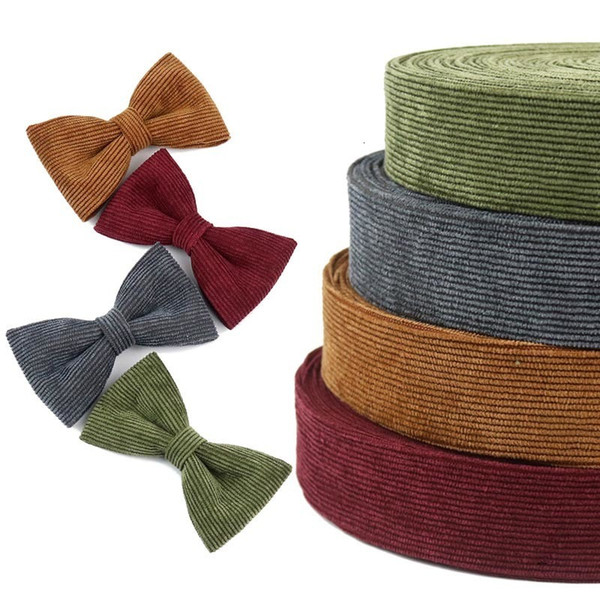 Meetee 1-5cm Velvet Ribbon Corduroy Battening Fabric Hat Clothing Ribbon Hand-made Butterfly Bow Tie DIY Accessories AP579