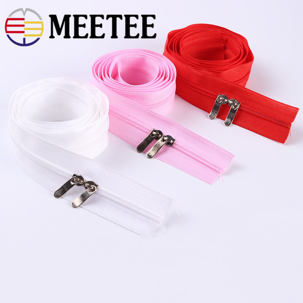 Meetee 3# Zipper Double Slider Nylon Zipper 1/1.5 Meter DIY Sewing Pillow Quilt Cover Tent Zippers Accessories AP2338