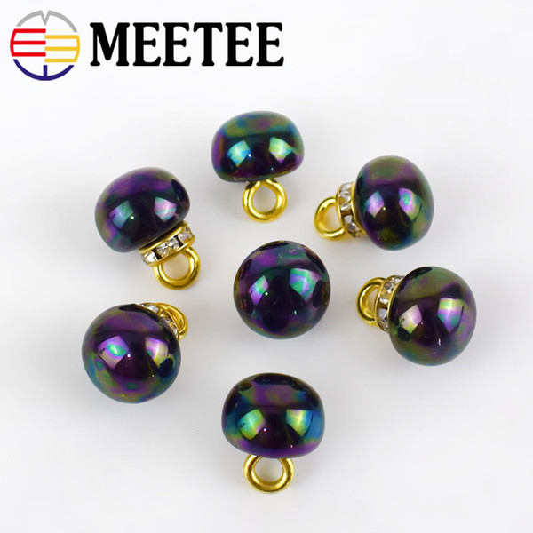 Meetee 10mm Shirt Decorative Buttons Sewing Clothing Chiffon Coat Buckle Scrapbooking Garment DIY Accessories Round Pearl Buttons KY611