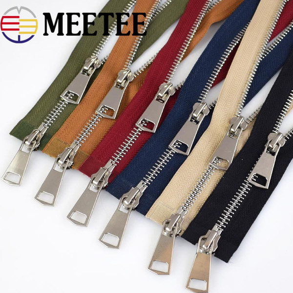 meetee Metal Zipper For Sewing 5# Double End Copper Silver Teeth Zip Garment Accessories Jeans Zippers DIY Craft