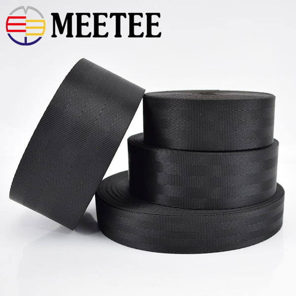 Meetee Nylon Webbing 25-50mm Polyester Tape DIY Manual Child Safety Seat Backpack Pet Strap Belt Crafts Material RD003