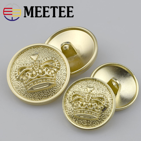 MEETEE Metal Matt Gold button for Coat alloy fastener for clothing designer 18mm 22mm sewing accessories