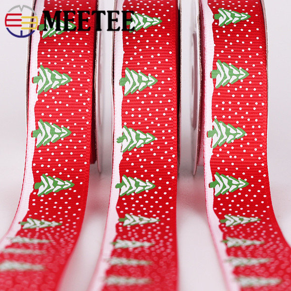 Meetee 2cm Double Grosgrain Ribbon DIY Christmas New Year Decoration Gift Packaging Sewing Process Decorative accessories BD259