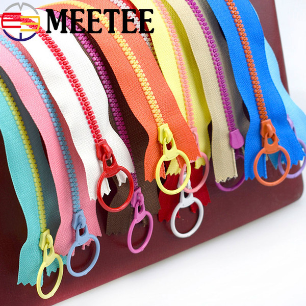 Meetee Resin Zipper Pull Ring Zipper Head For Clothing 15cm 40cm Multicolor Bag Sewing Material DIY Accessories Craft