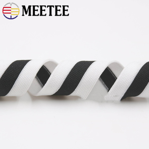 Meetee 10-40mm Polyester Stripe Knitting Webbing Binding Strap Trim Cords DIY Pants Garment Sweing Accessory RD023