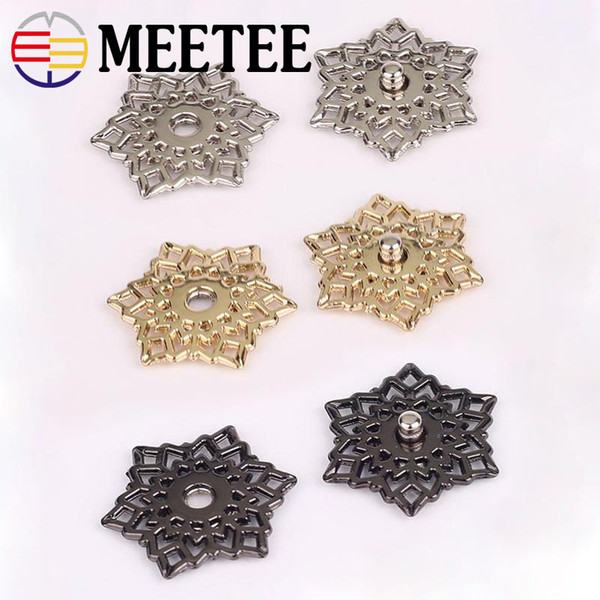 Meetee Metal Alloy Snap Button Hollow Out Buckle High-grade Invisible Button DIY Coat Clothing Accessories CR201