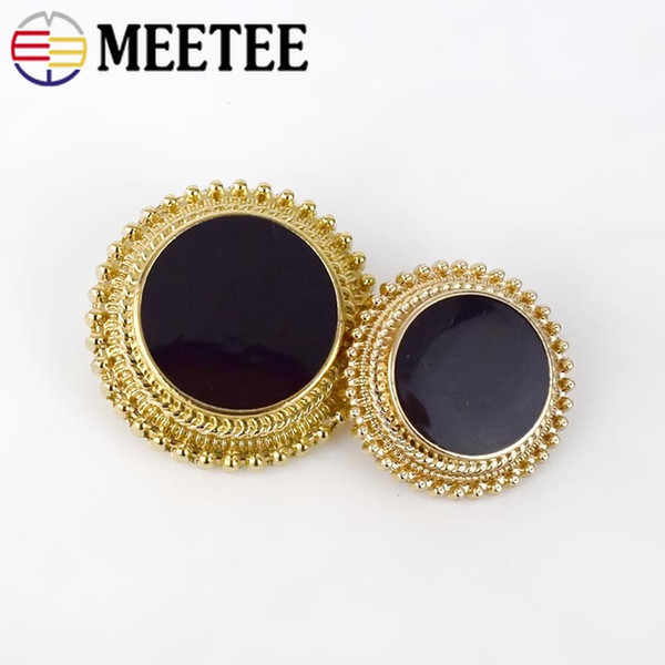 Meetee 15mm 18mm 20mm 23mm High-grade Women Black Metal Button Fashion Scrapbooking Bottons Coat Decorative Buttons D4-8