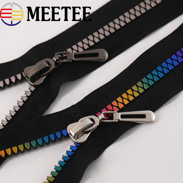 Meetee 8# Open-end Resin Zipper for Sewing Eco-friendly Jackets Coat Down Zippers Zip for Sewing Garment Accessories KY921