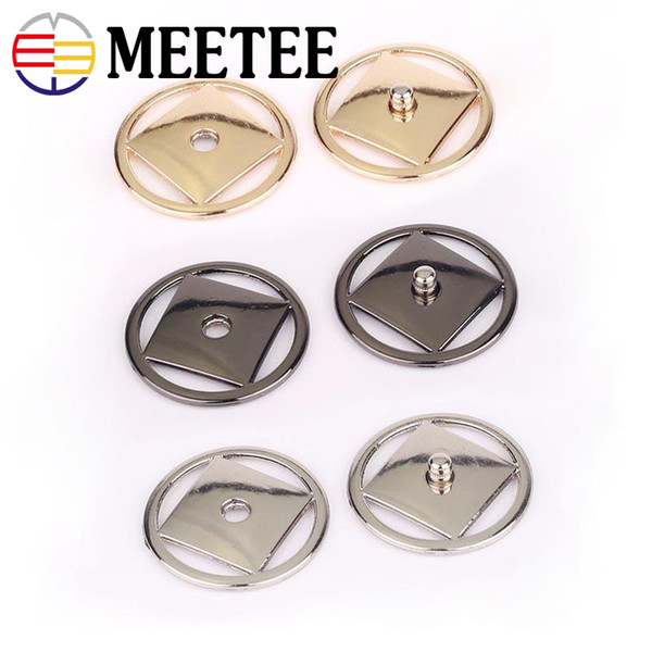 Meetee Metal Alloy Snap Button Round Hollow Out Buckle High-grade Invisible Button DIY Coat Garment Accessories CR202