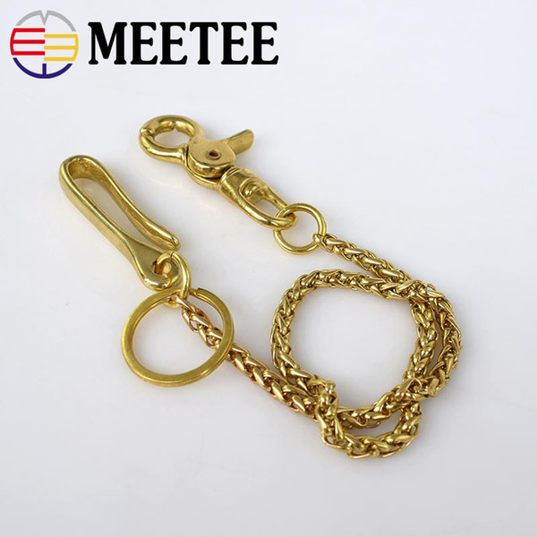 Meetee Solid Brass Trousers Jeans Wallet Chain Keychain Metal Buckle Clips Snap Hook DIY Sewing Accessories