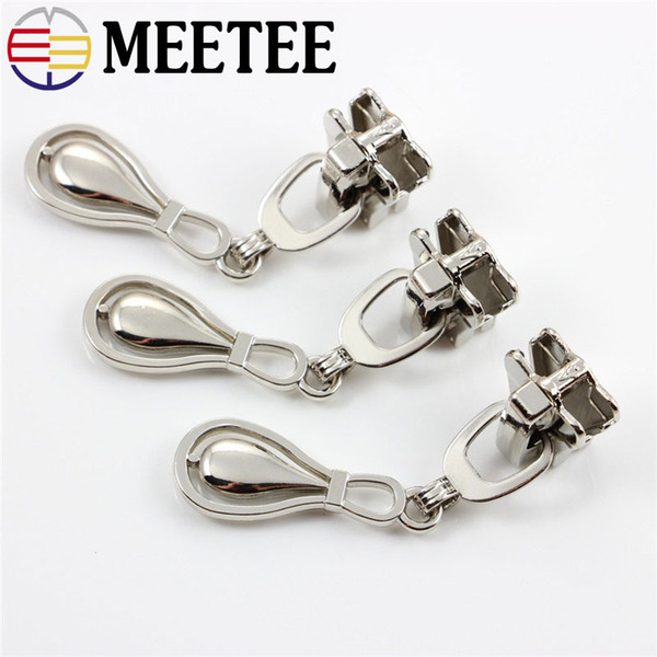 Meetee 8# Metal Zipper Slider for Shirt Clothes Metal Zip Puller Repair Kits Bags Suitcase Accessories