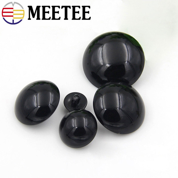 Meetee Decorative Dyed Button Rushed Black Plastics Children's Buckle Animal Eyes 8mm-34mm Mushroom Buttons C7-1