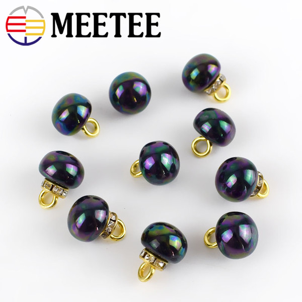 Meetee Round Pearl Button Clothing Shirt Coat Buckle Garment Decorative Buttons DIY Accessories Round Pearl Buttons KY611