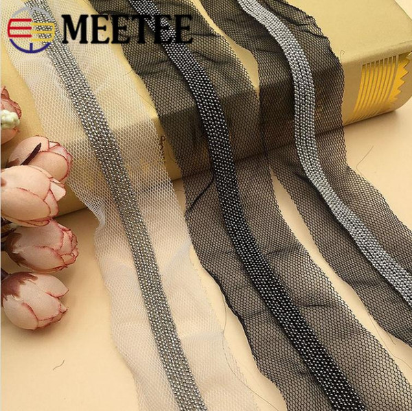 Meetee 4cm Chain Beaded Lace Ribbon Webbing DIY Handmade Clothing Home Textile Sewing Accessories Decorative Lace RC004