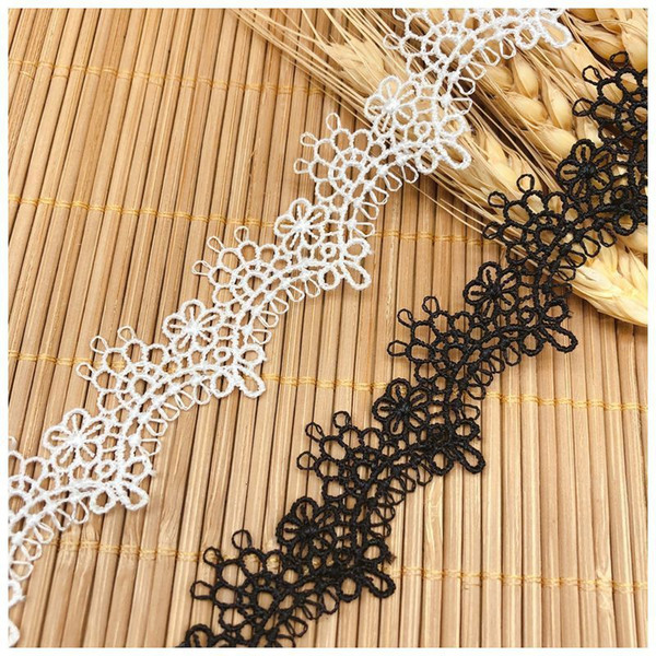 Meetee Polyester Silk Lace 2.7cm Monochrome Embroidered Lace Water Soluble Lace Dress Clothing Wedding Accessories CR160